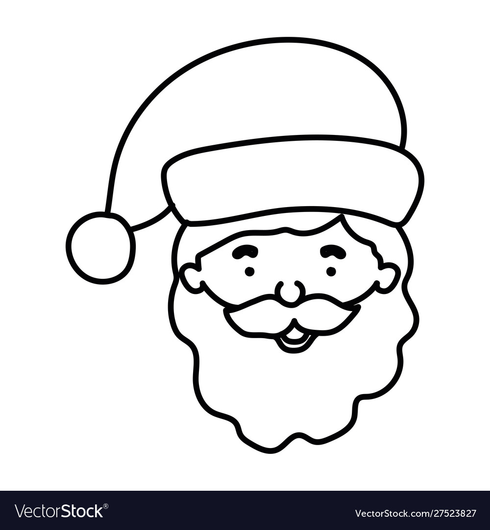 Merry christmas santa claus head character Vector Image