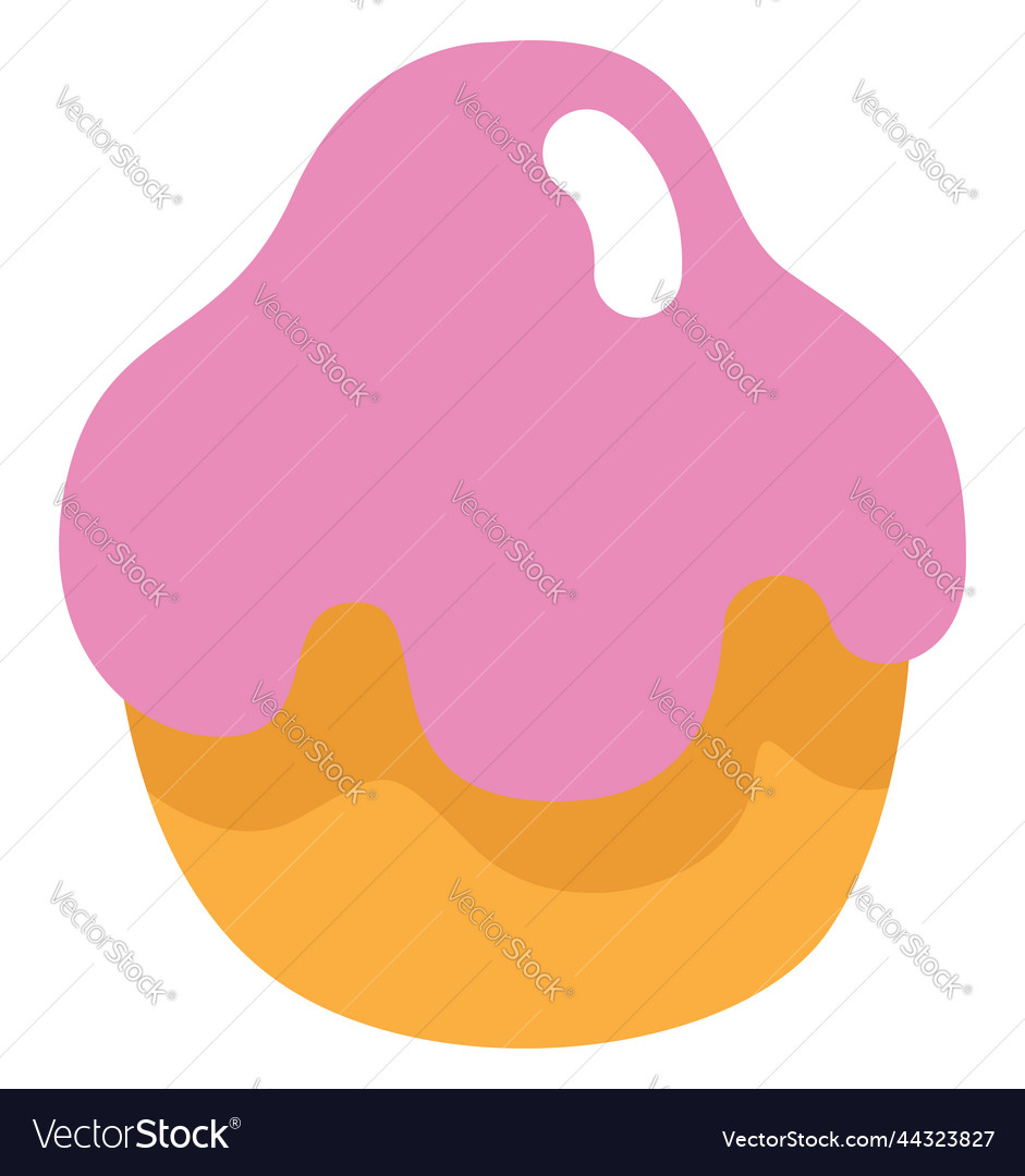 Pink cupcake on a white background