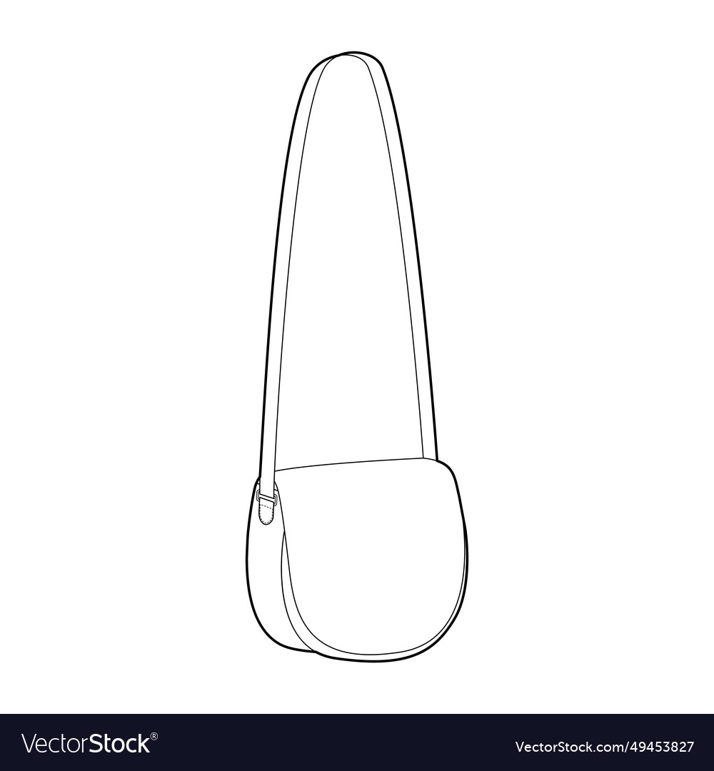 Saddle cross-body bag silhouette fashion Vector Image