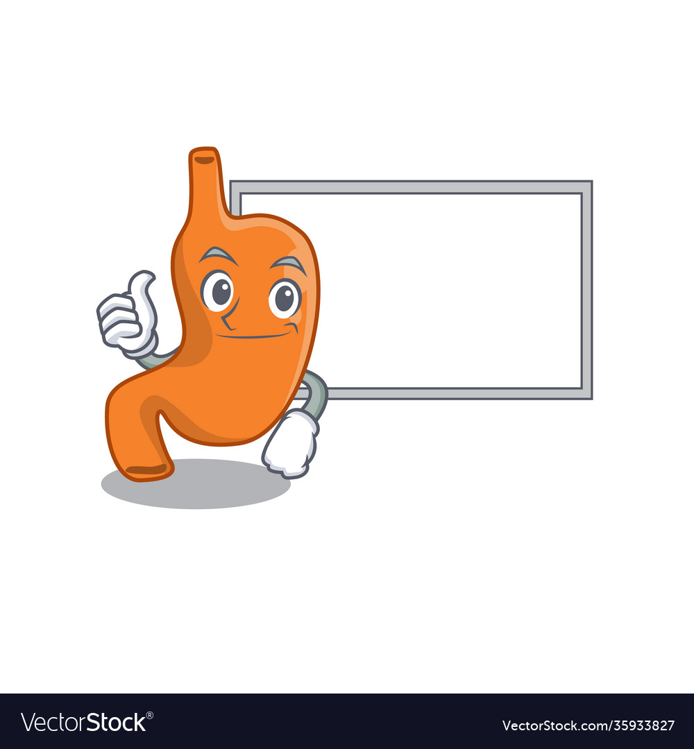 Stomach cartoon design with thumbs up finger