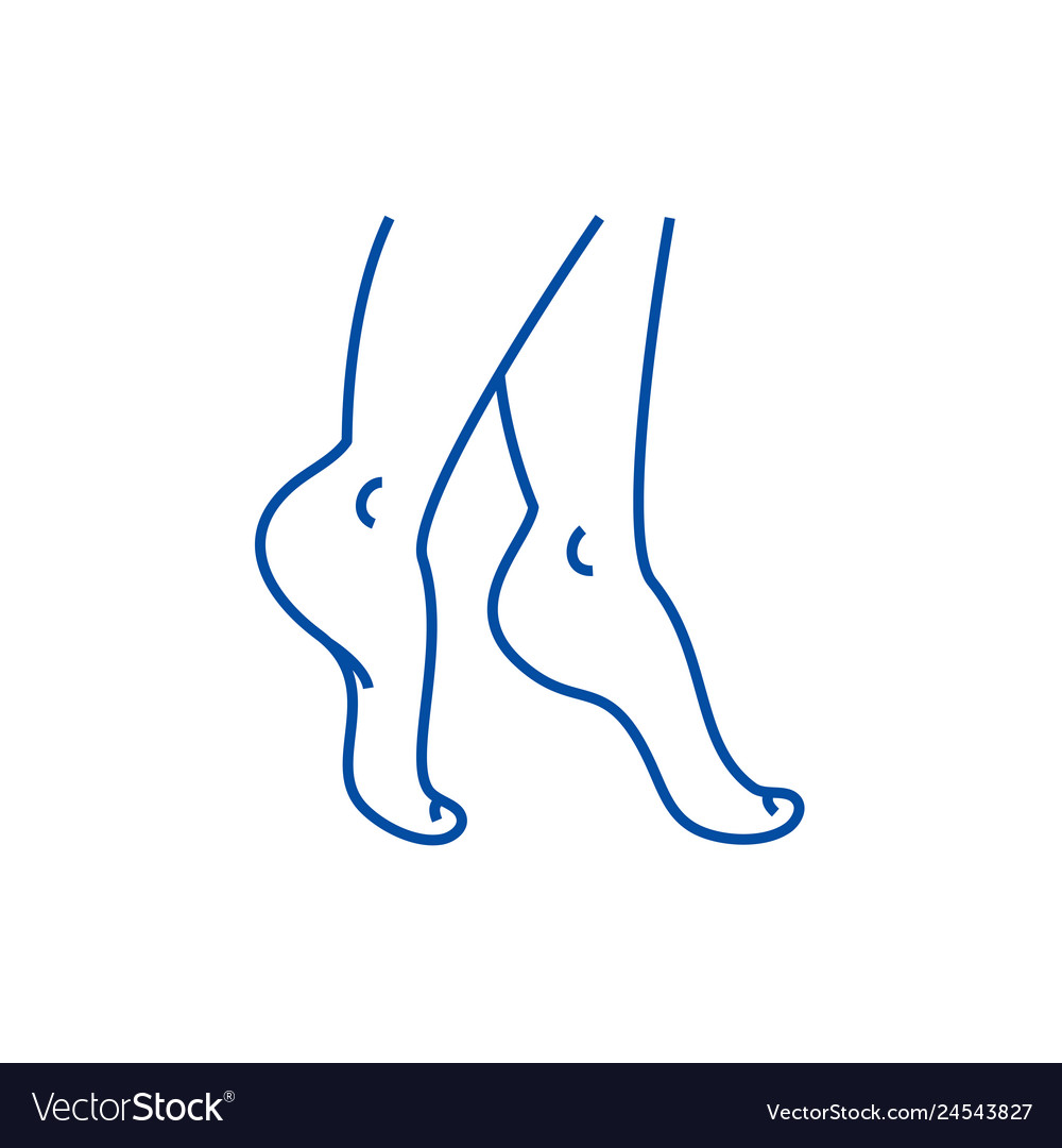 Woman Legs Line Icon Concept Flat Royalty Free Vector Image