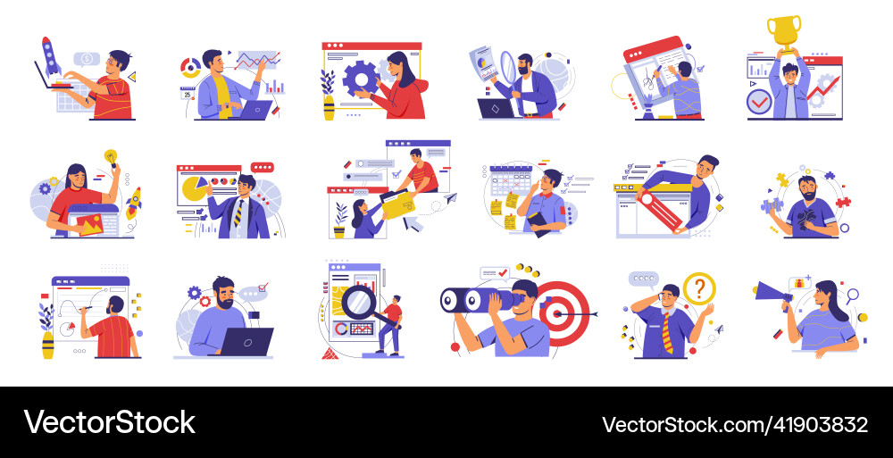 Business people teamwork persons working Vector Image