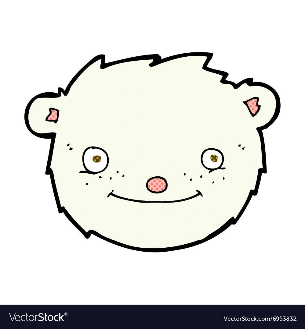 comic cartoon polar bear head royalty free vector image