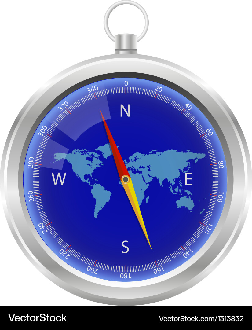 Glossy compass Royalty Free Vector Image - VectorStock