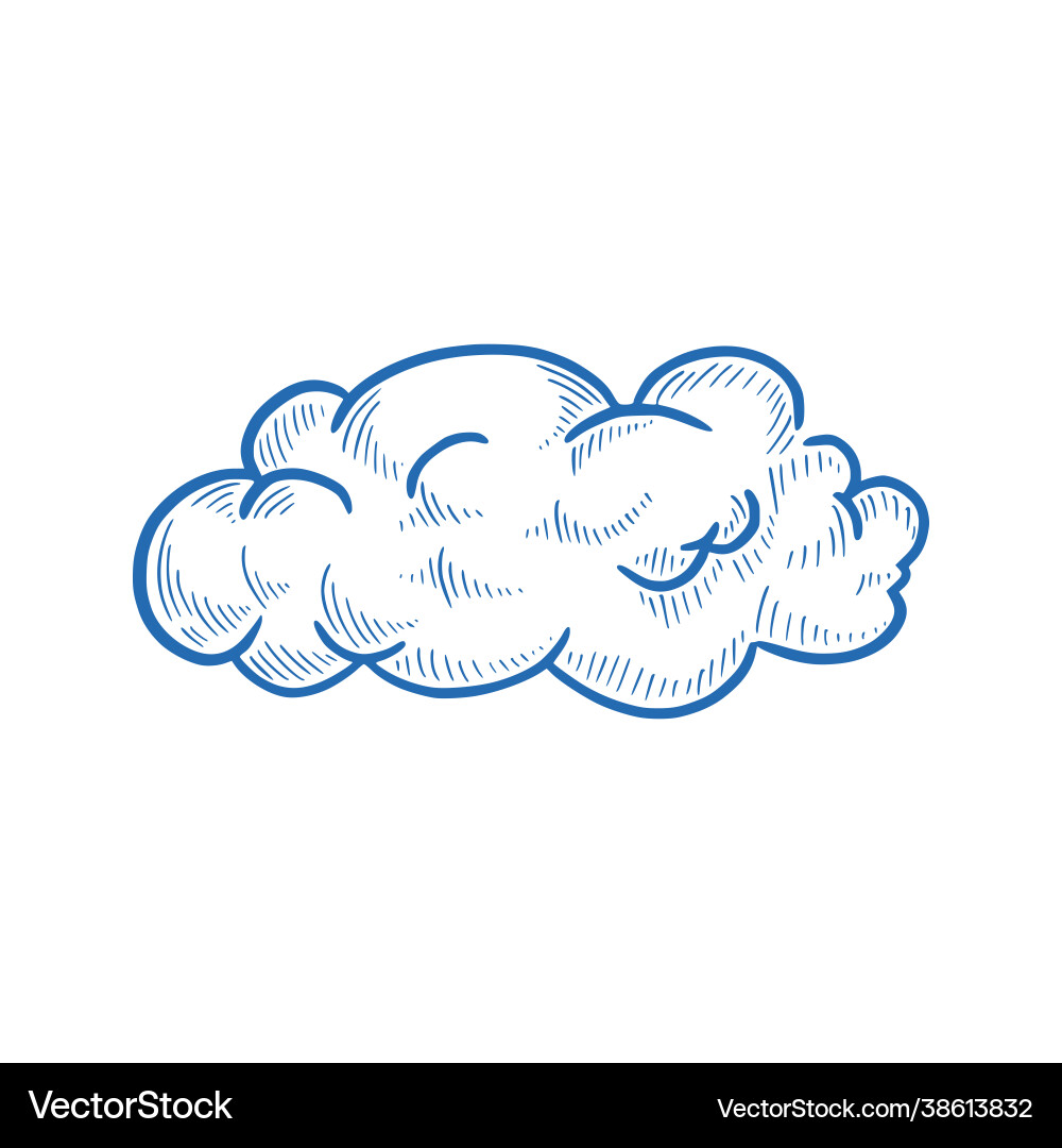 Hand drawn cloud set doodle Royalty Free Vector Image