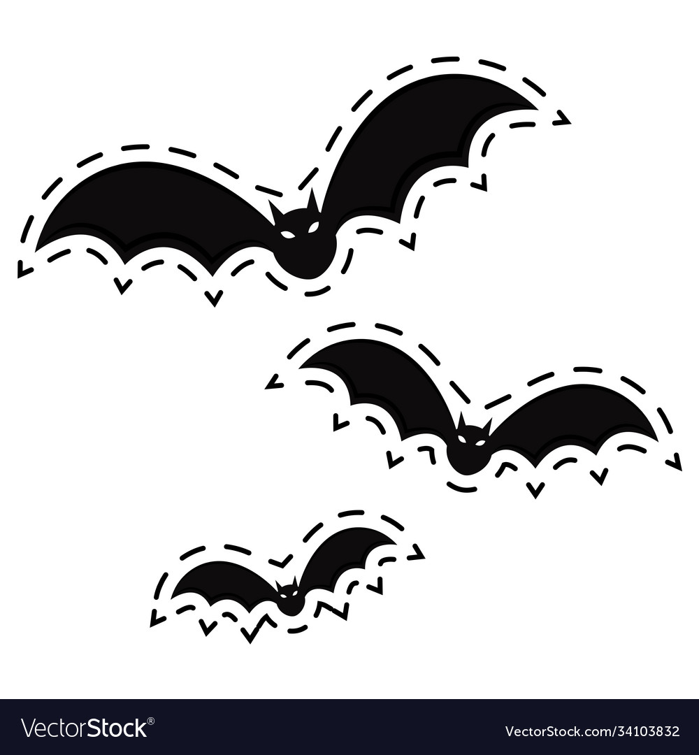 Isolierte Fledermaus Halloween Aufkleber