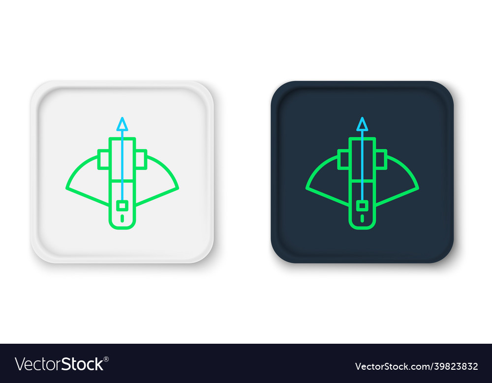 Line battle crossbow with arrow icon isolated