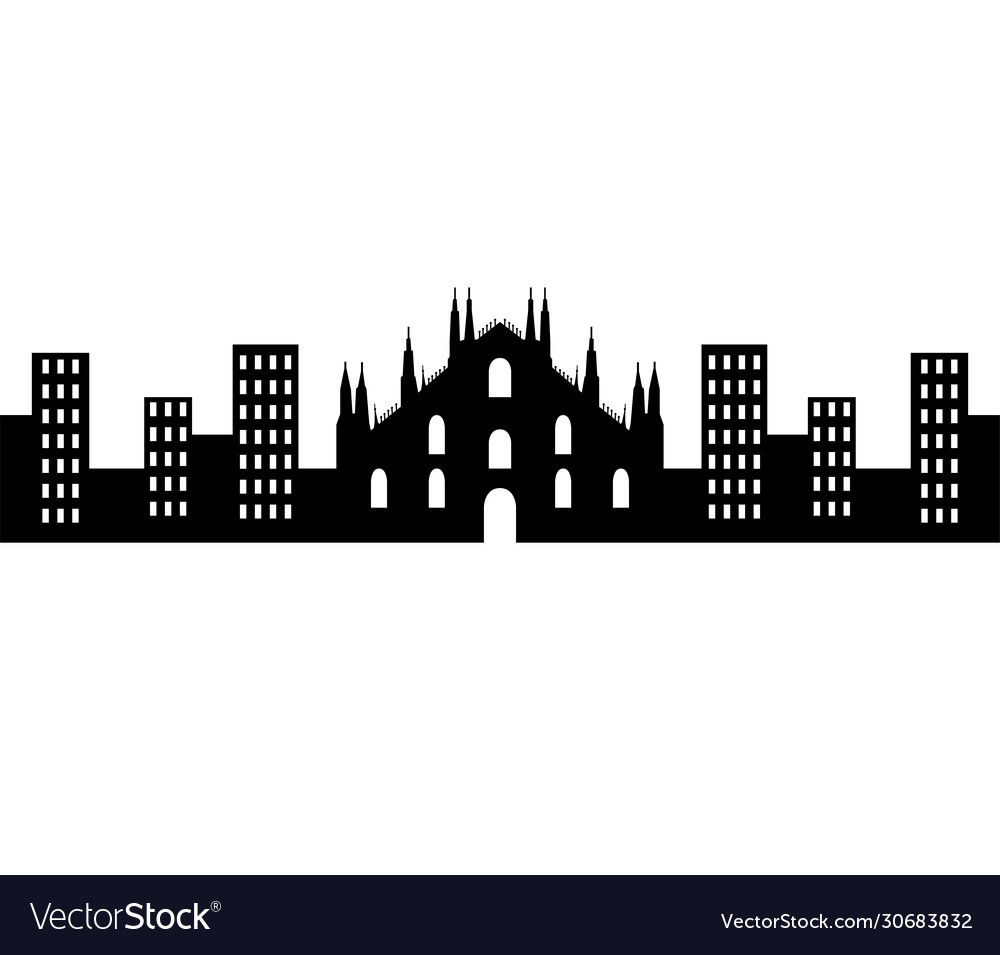 Milan skyline icon in on white background