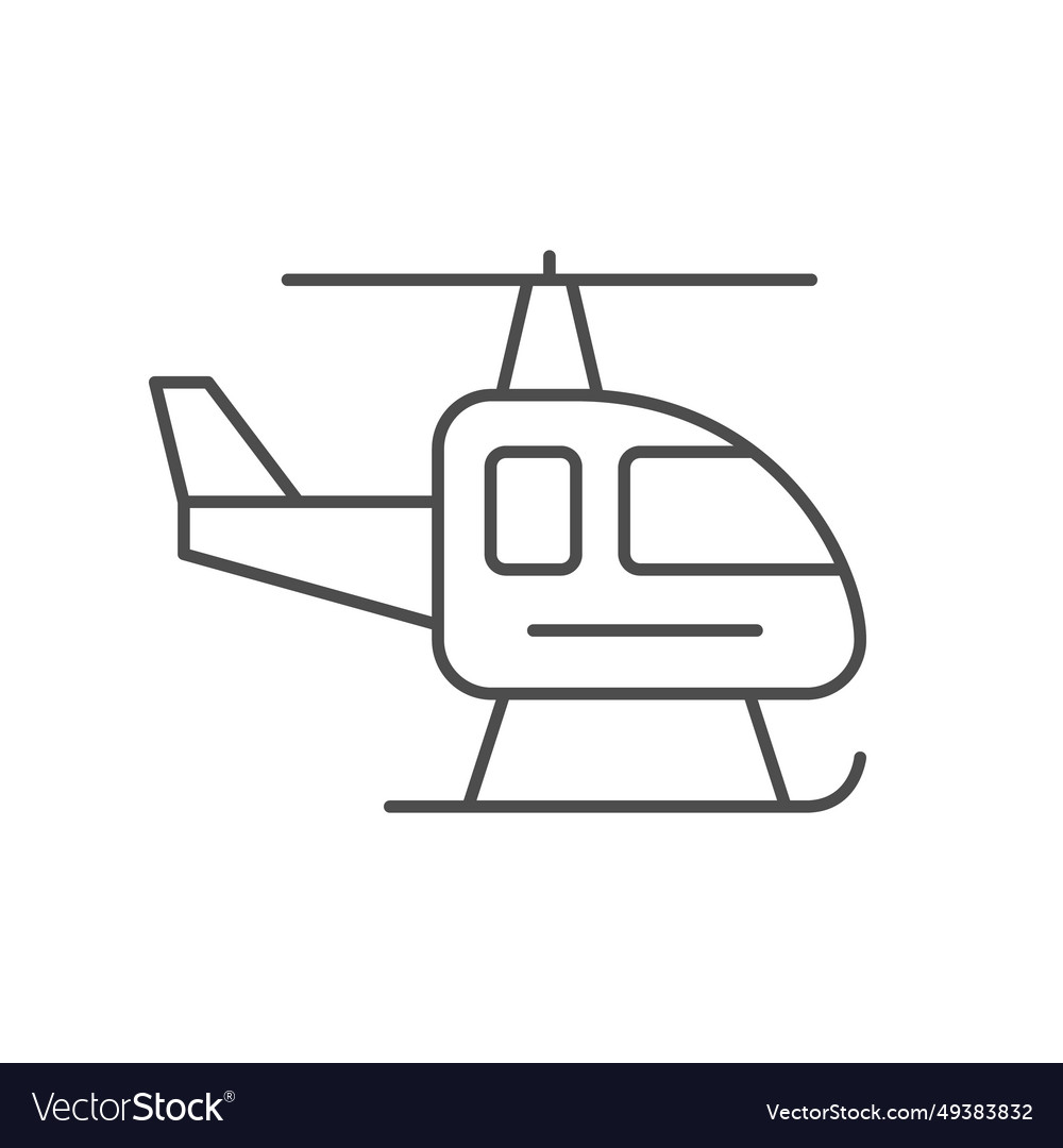 Modern helicopter line outline icon Royalty Free Vector