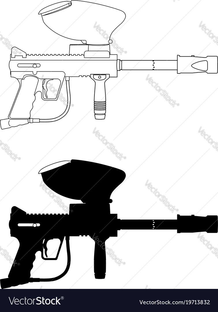 Paintball gun Royalty Free Vector Image VectorStock