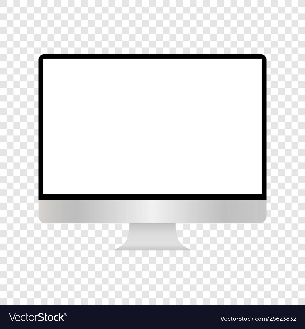 Realistic computer monitor isolated