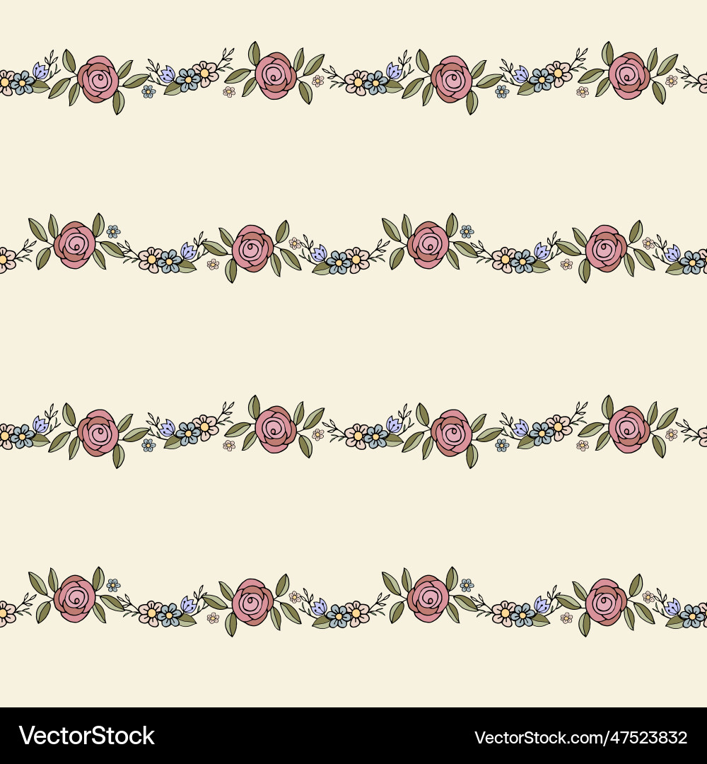 Rose flower seamless pattern Royalty Free Vector Image