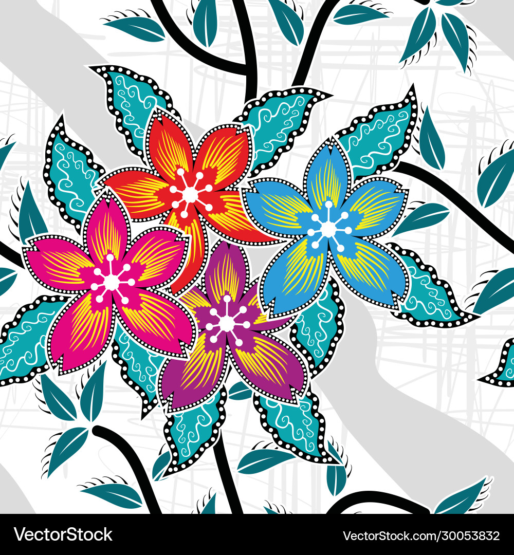 Seamless pattern with floral Royalty Free Vector Image