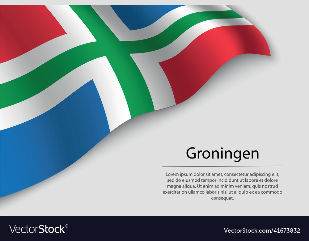 Wave Flagge von groningen ist eine Provinz