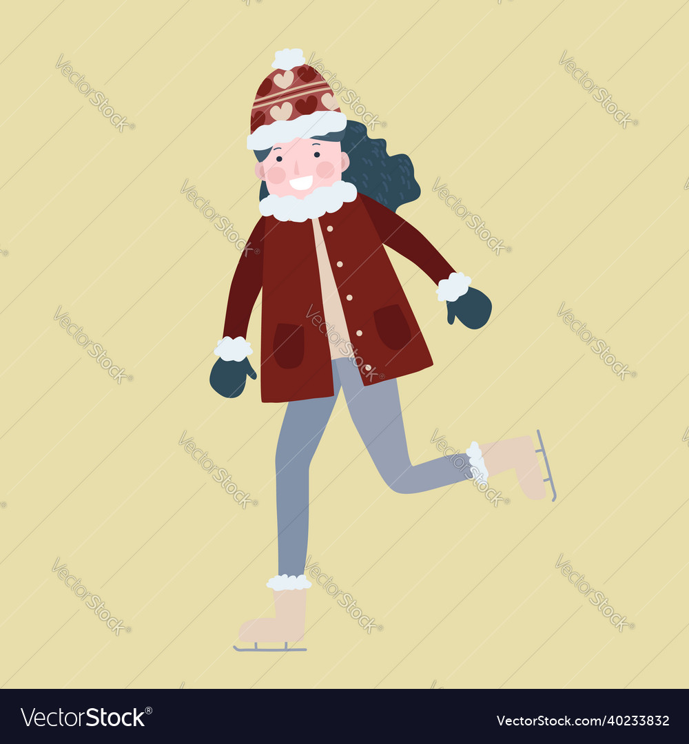 Winter people flat design