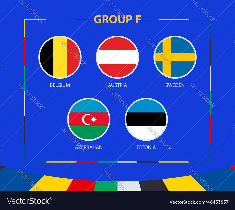 Circle flags of group f participants