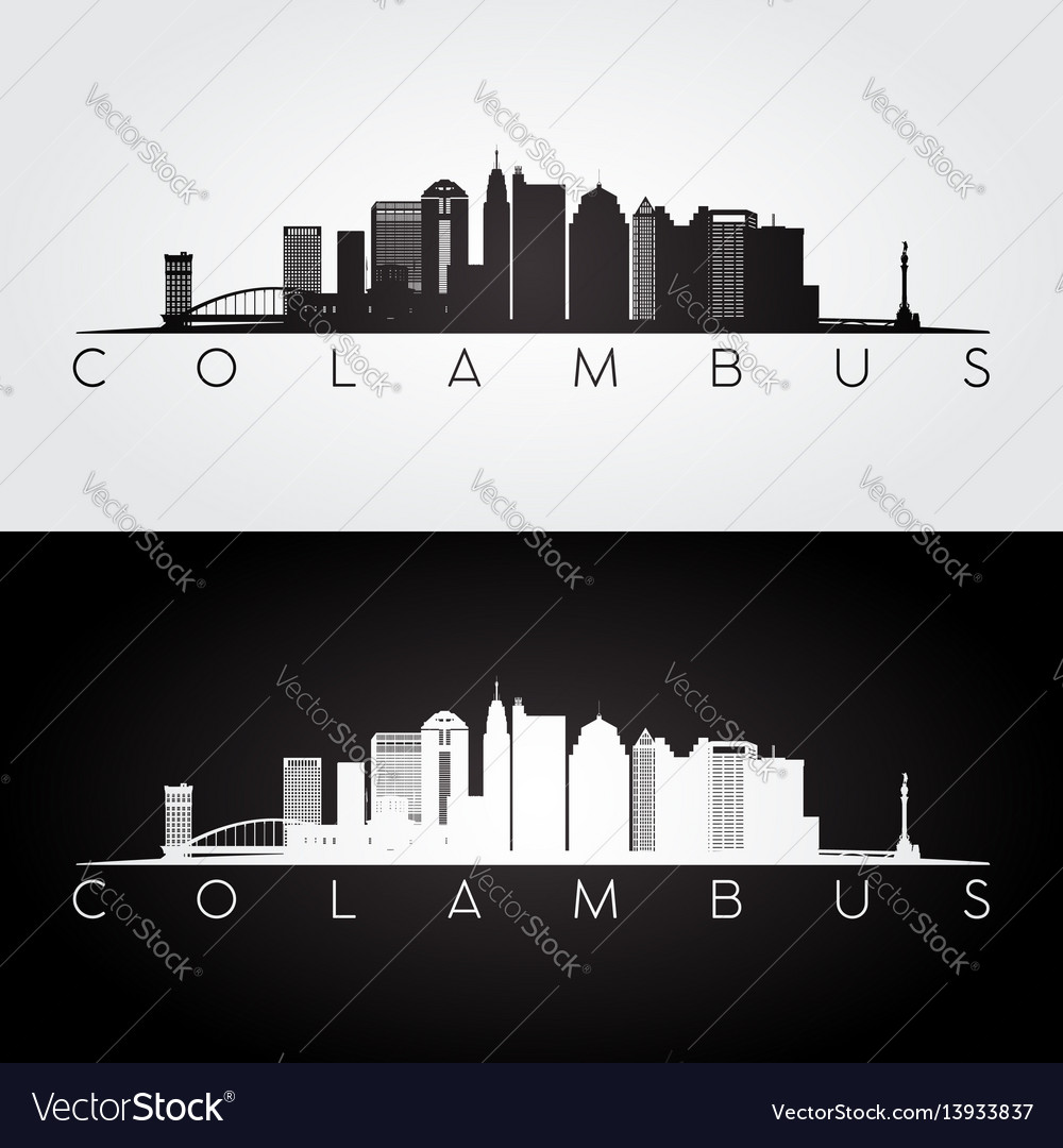 Columbus usa skyline and landmarks silhouette