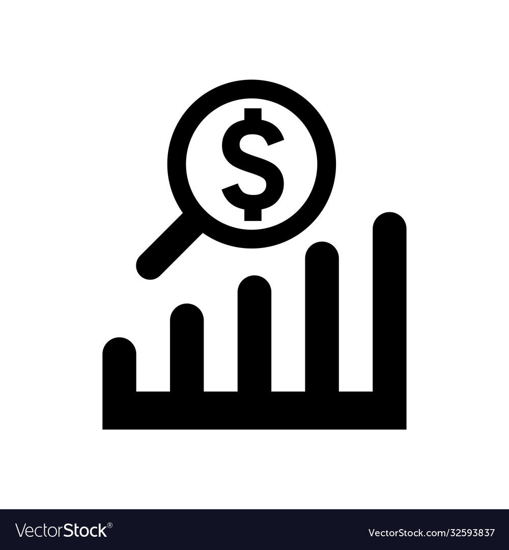 Earning growth analysis icon black color