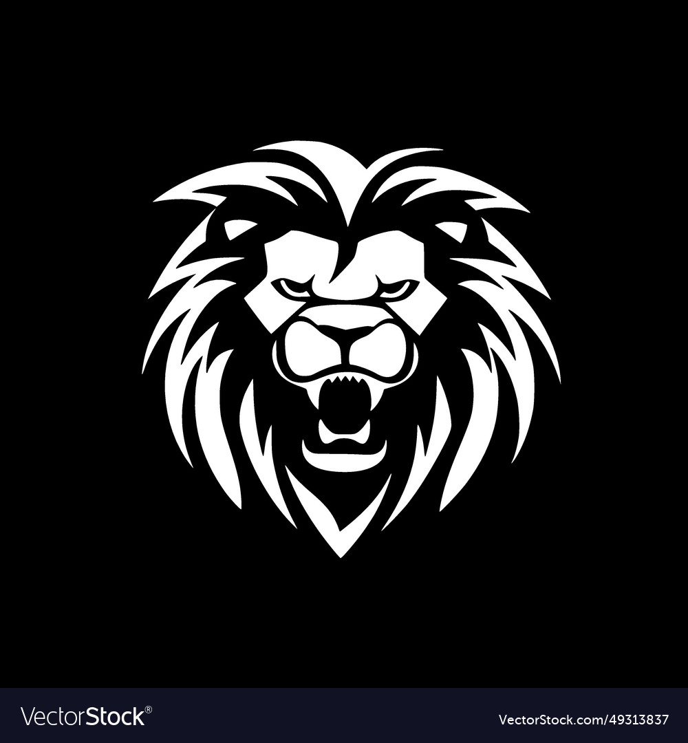 Lion - black and white Royalty Free Vector Image