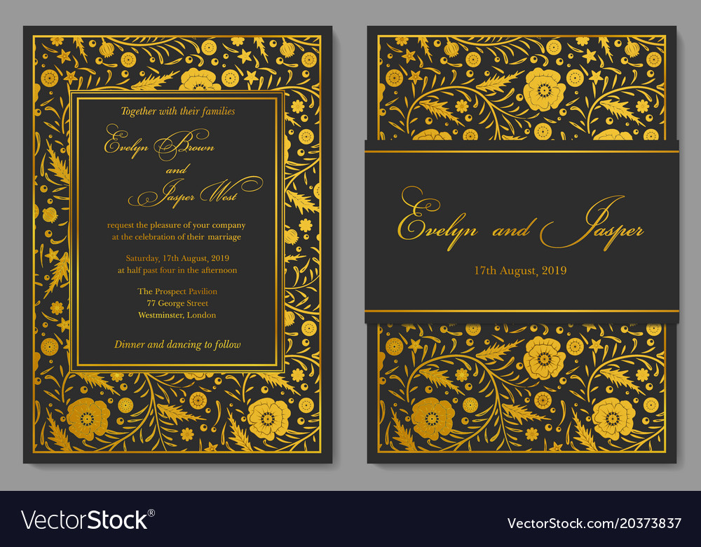 floral invite card design with Vector Image