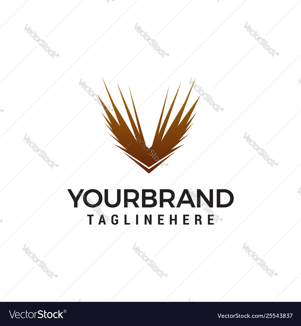 Wing bird logo design concept template