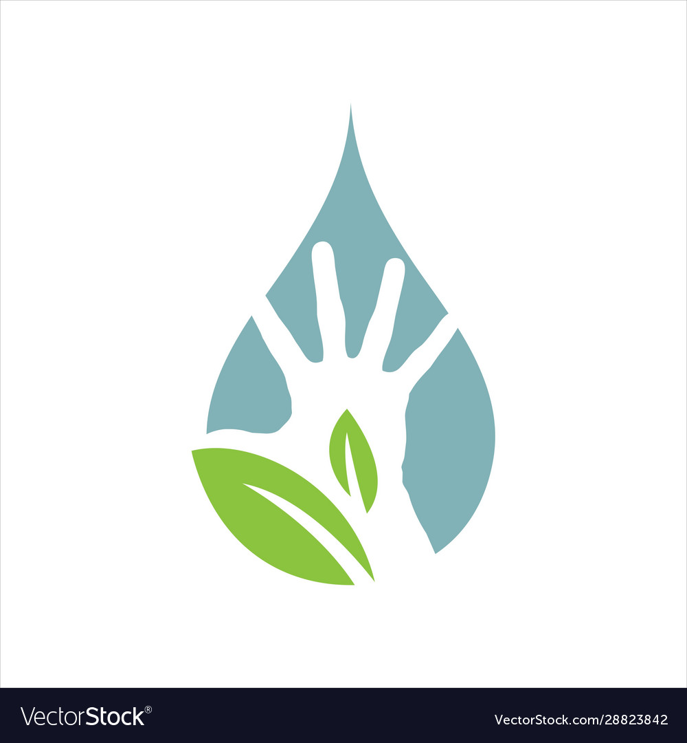 Eco green hand logo design people who protect Vector Image