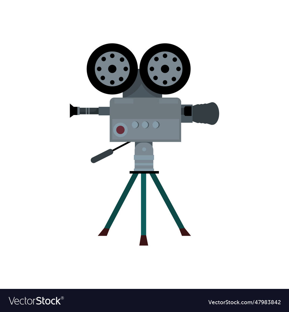 Filmmaking camera with reels Royalty Free Vector Image