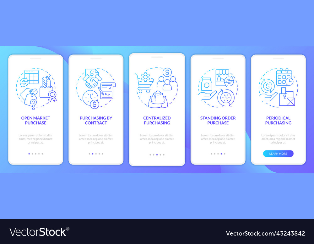 Formal procurement methods blue gradient Vector Image