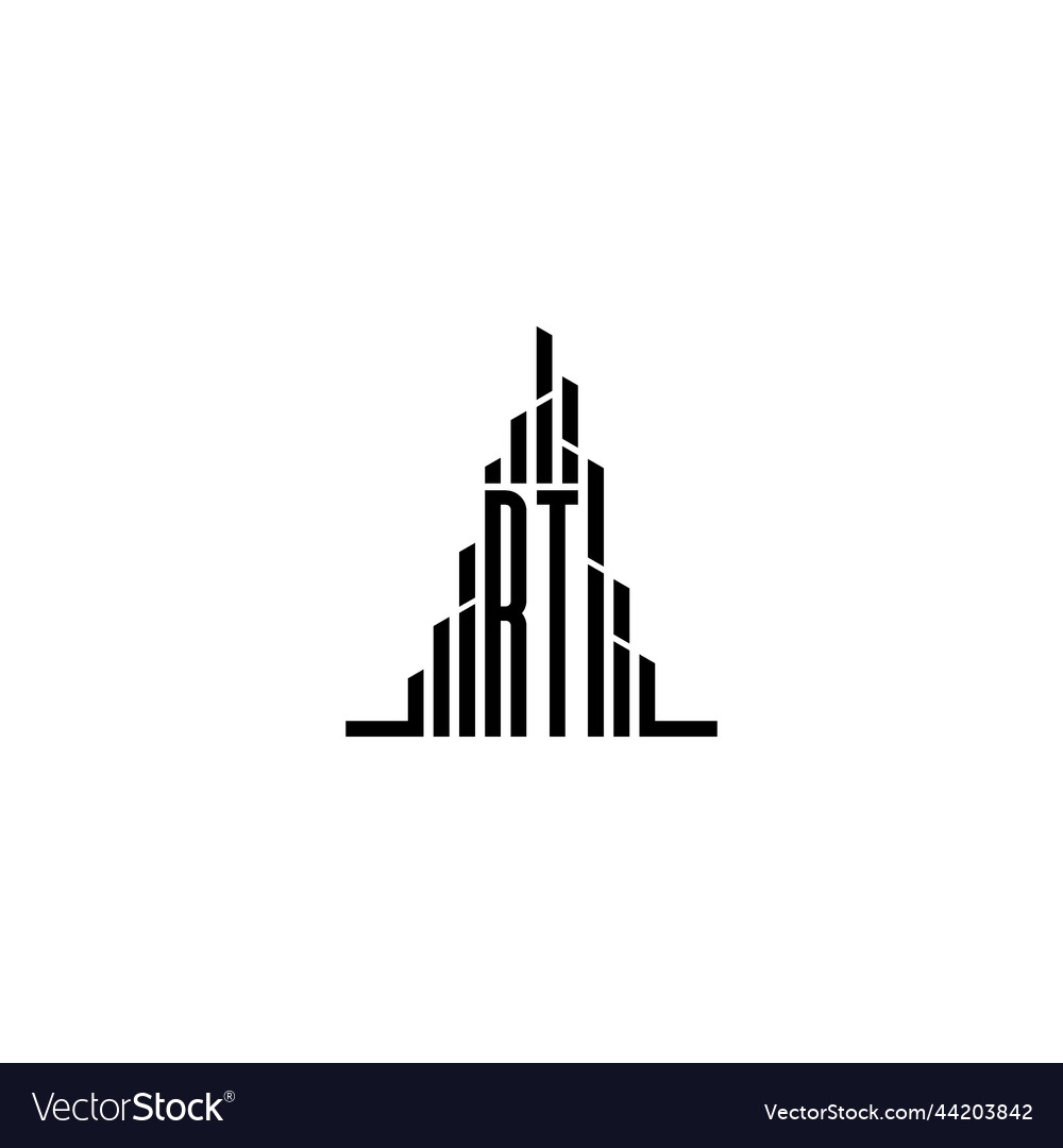 Rt skyscraper line logo initial concept with high