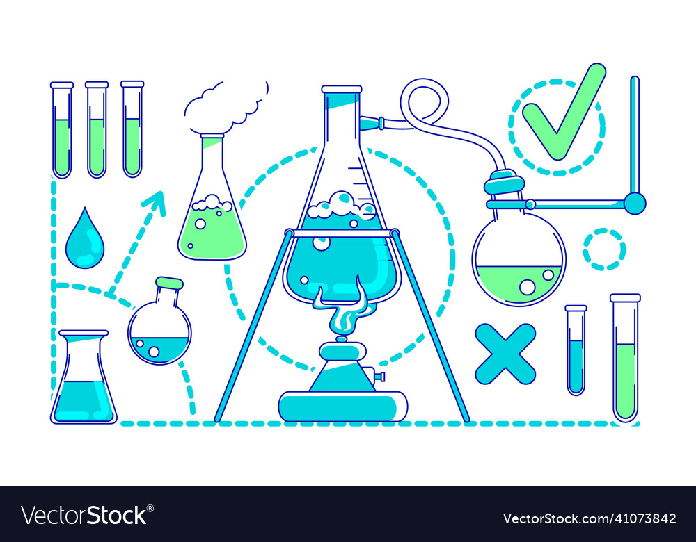 Scientific experiment thin line concept Royalty Free Vector