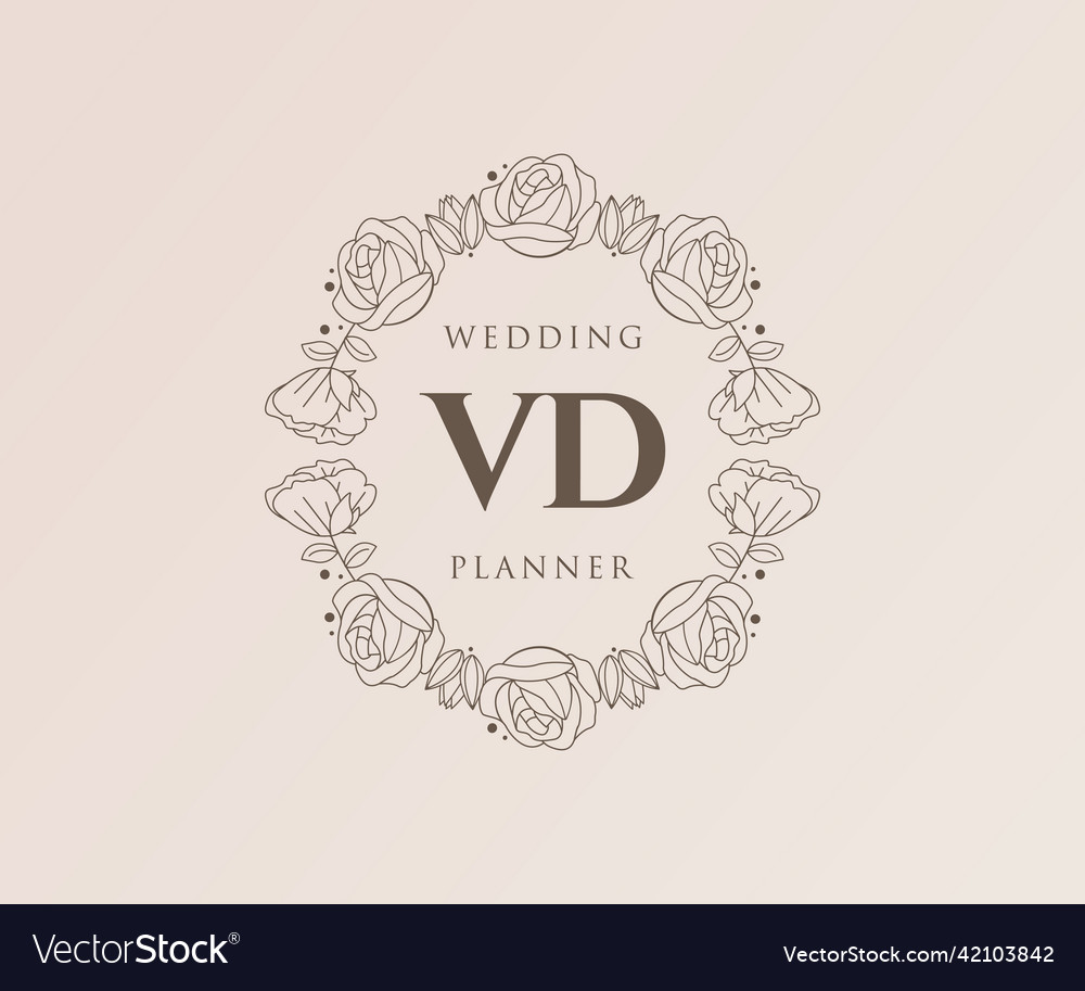 Vd initials letter wedding monogram logos