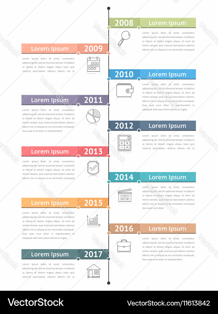 Vertical Timeline Infographics Royalty Free Vector Image