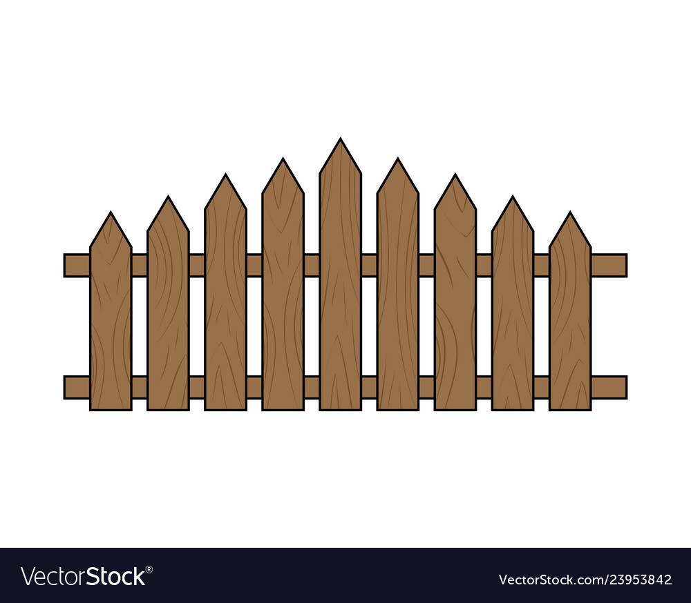 Wooden fence simple design isolated on white Vector Image
