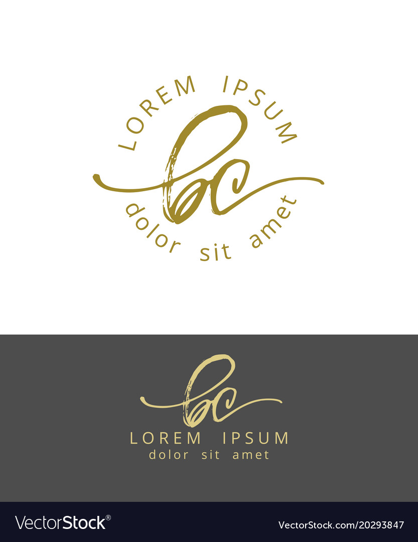 B c Initialen Monogramm Logo Design Trockenbürste