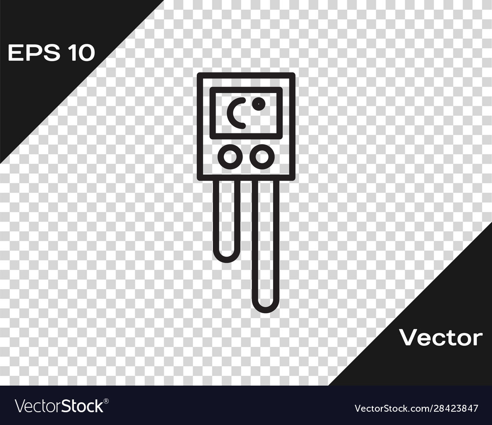 Black line temperature and humidity sensor icon Vector Image