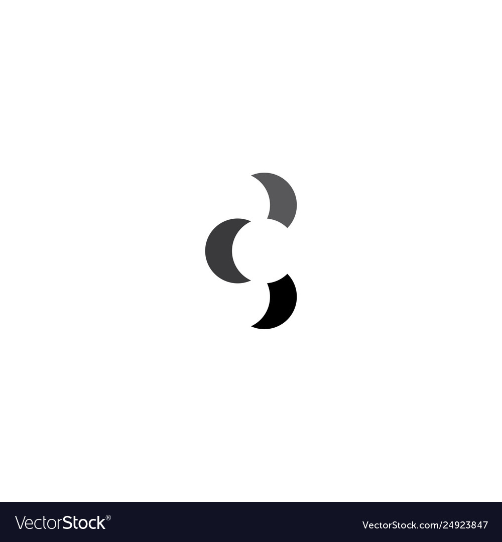 Letter c black negative space logo icon design