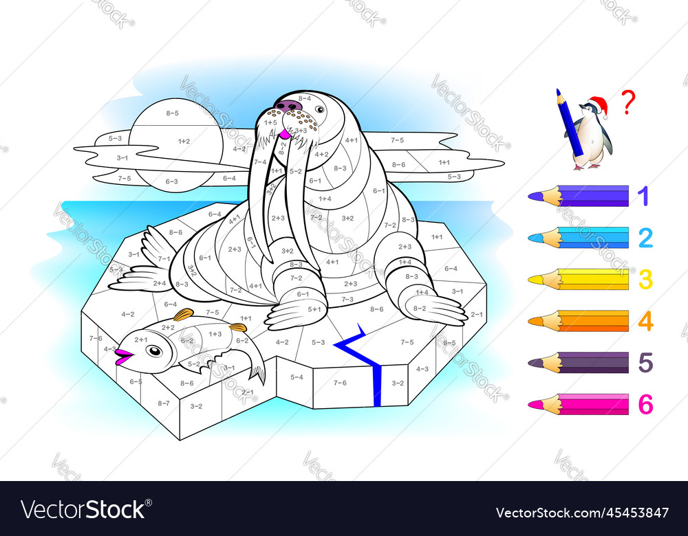 Math education for children coloring book Vector Image