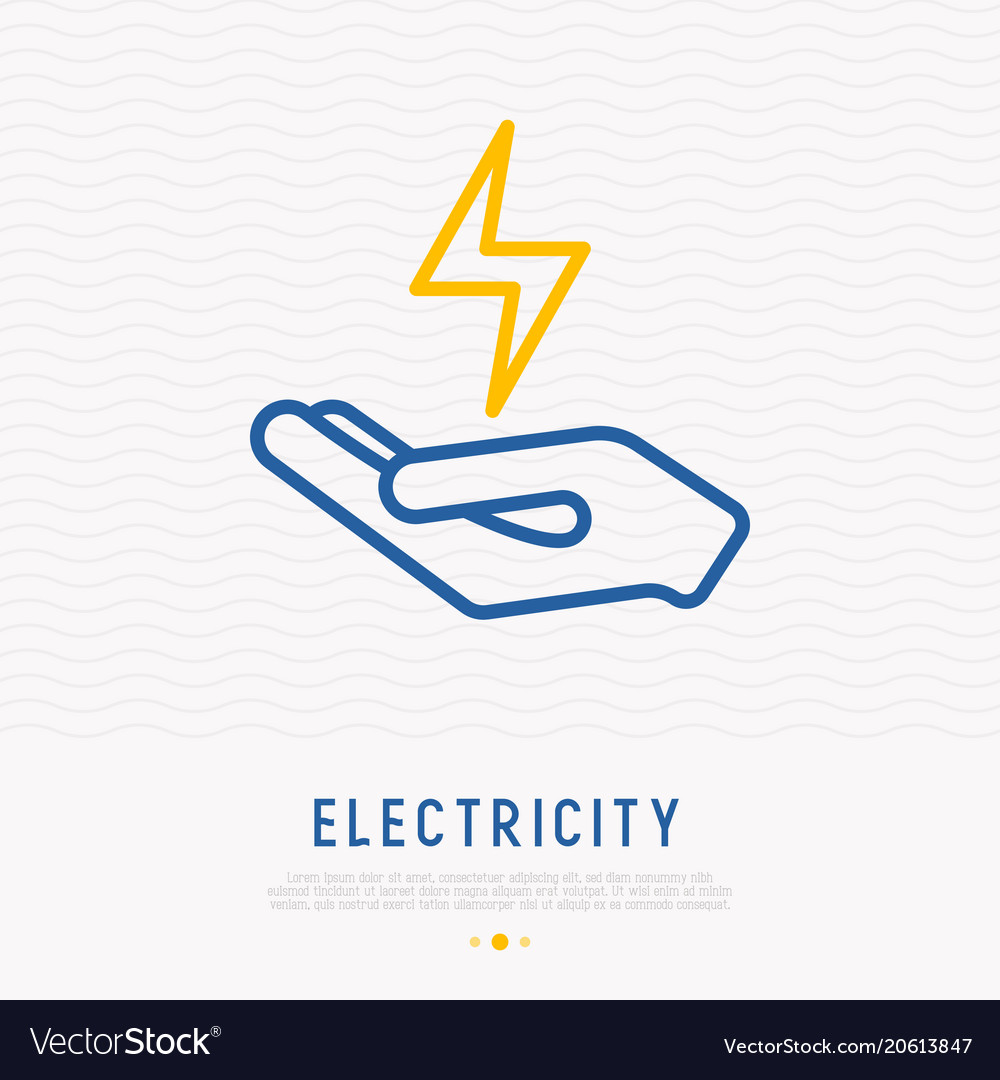 Symbol of electricity in hand Royalty Free Vector Image