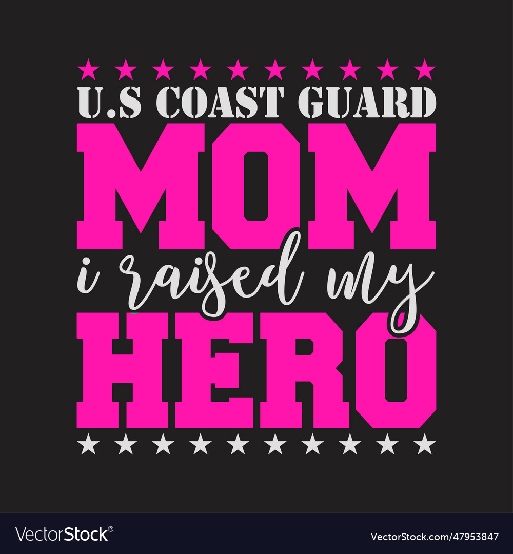 Us coast guard mom funny t-shirt design Royalty Free Vector