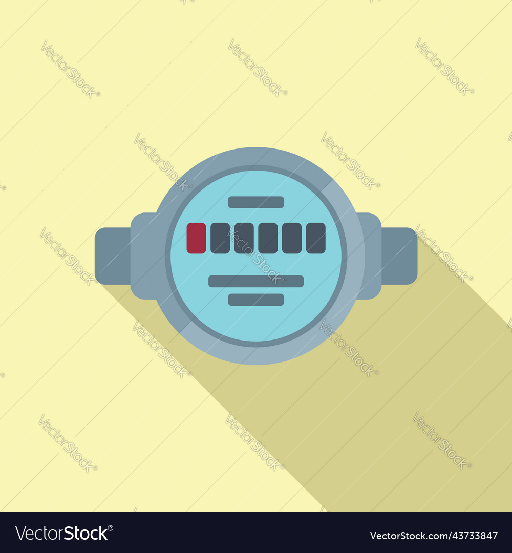 Water counter icon flat sewerage pipeline Vector Image