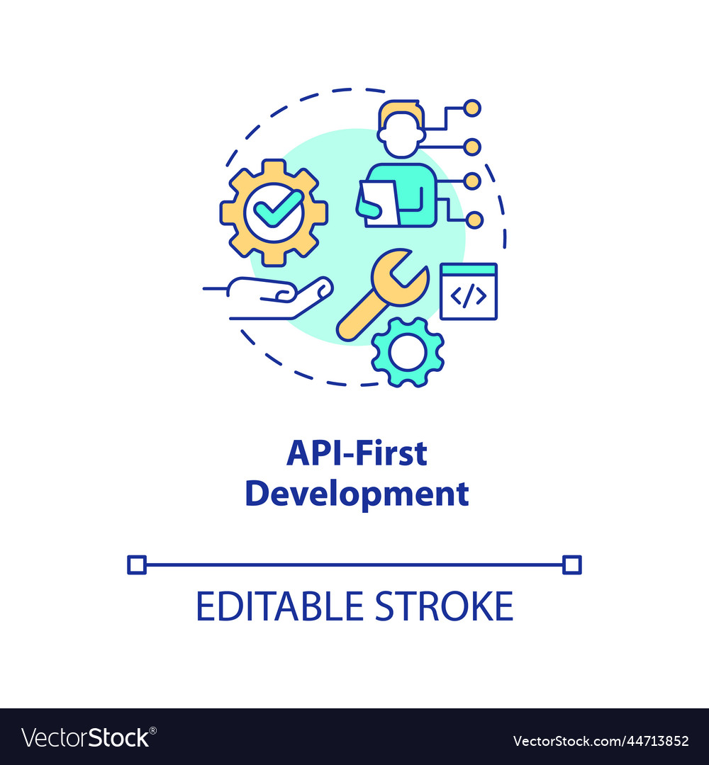Api first development concept icon Royalty Free Vector Image