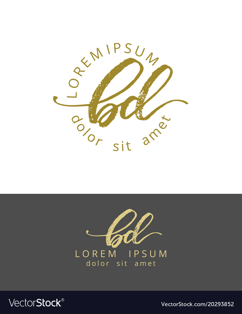 B d Initialen Monogramm Logo Design Trockenbürste