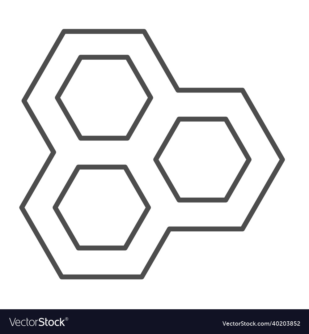 Bee honeycomb hexagon thin line icon education Vector Image