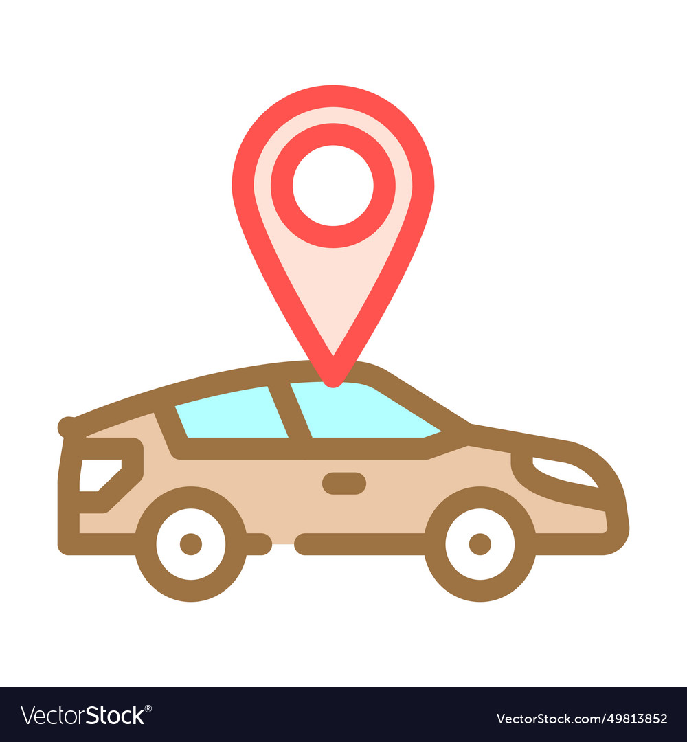 Car map location color icon Royalty Free Vector Image