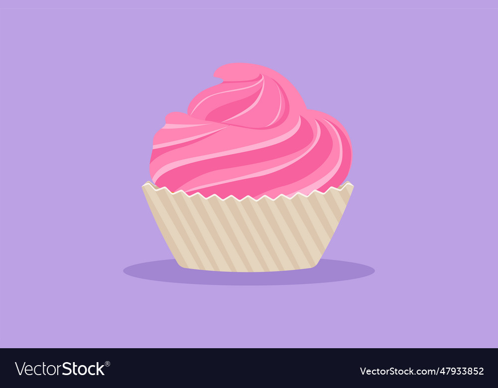 Character flat drawing fresh sweet muffin cake Vector Image