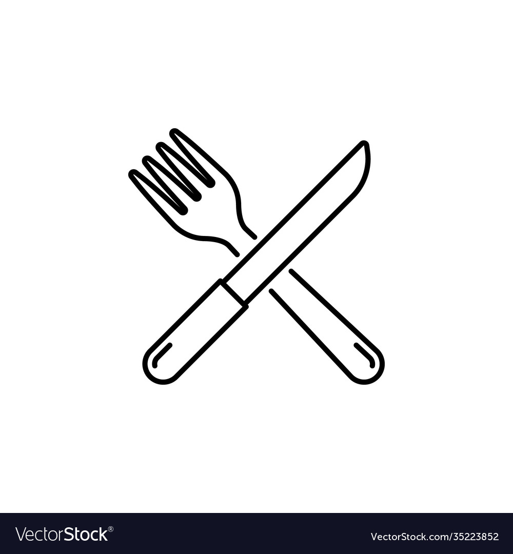 Cross knife and fork icon Royalty Free Vector Image