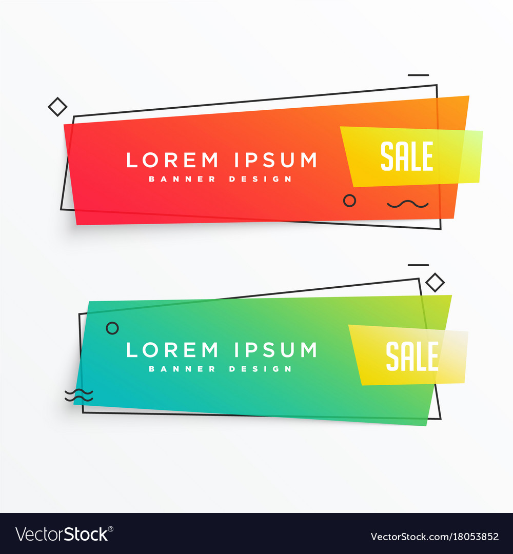 Geometric Sale Banner Design In Memphis Style Vector Image