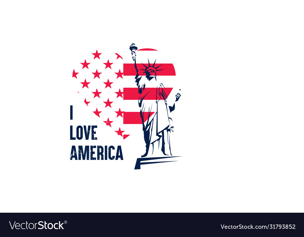 Happy flag statue liberty image