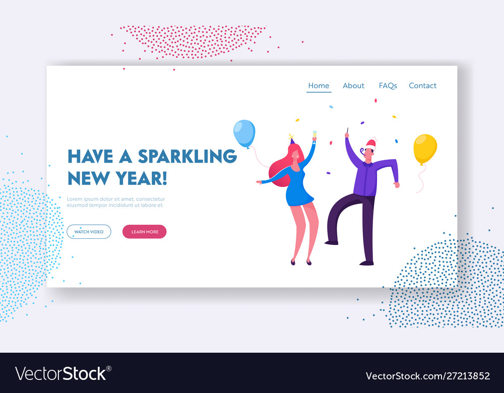 New year corporate party website landing page