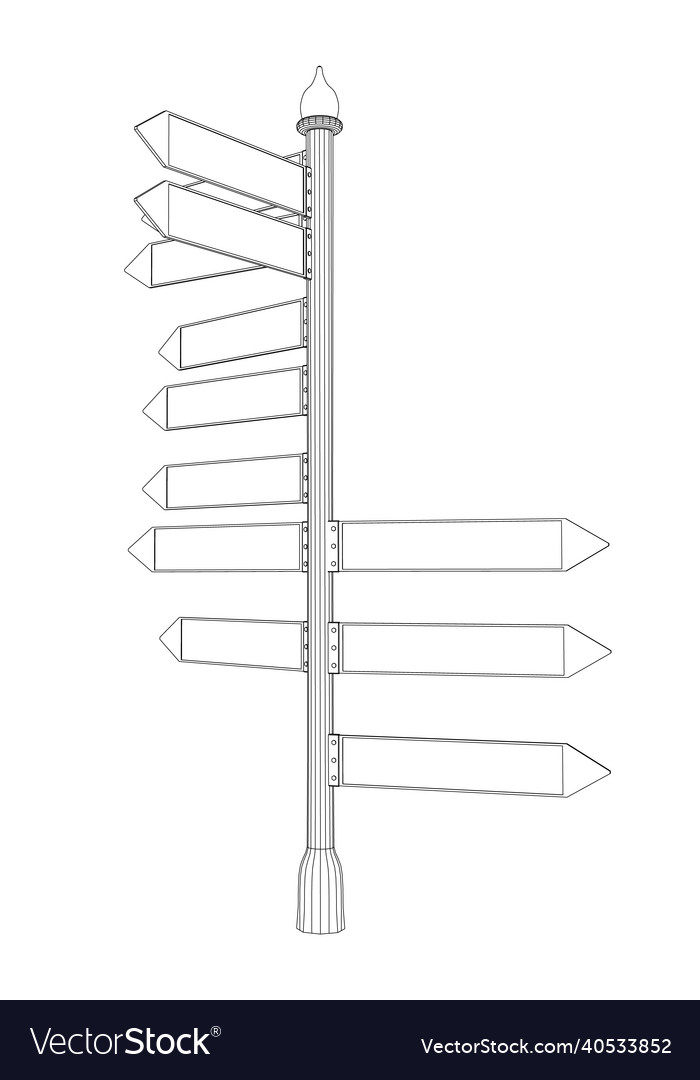 Outline einer Säule mit vielen Richtungen